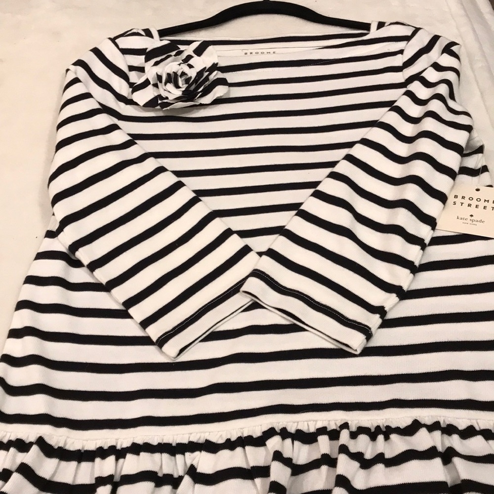 Kate Spade black and Ivory stripe top
